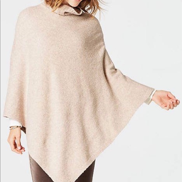 J Jill Boucle Turtleneck Sweater Poncho - Picture 1 of 9